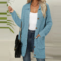R&B | Lange Teddyjacke mit Knopfverschluss Fleece Weich und Warm