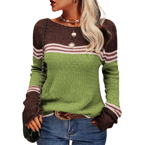 R&B | Damen Zwei-Farben Farbblock Pullover