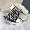 Canvas Damenschuhe mit Plateausohle R&B