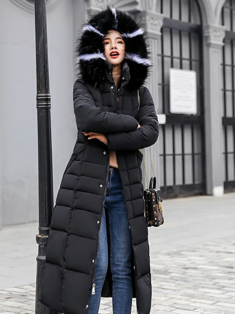 R&B | Gepolsterte Parka - Weich gefütterte Kapuze mit tailliertem Gürtel
