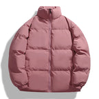 R&B | Puffer-Jacke Übergroße Passform Gepolstert Gesteppt Hoher Kragen Lässiger Look