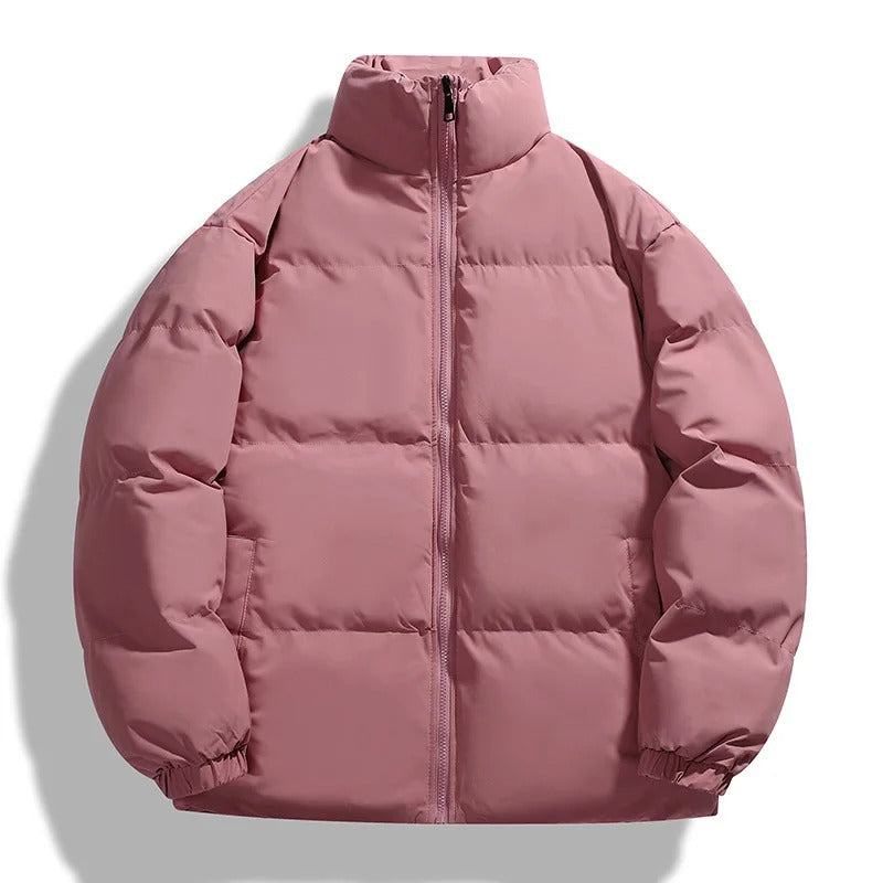 R&B | Puffer-Jacke Übergroße Passform Gepolstert Gesteppt Hoher Kragen Lässiger Look
