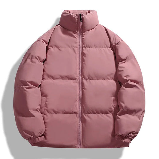 R&B | Puffer-Jacke Übergroße Passform Gepolstert Gesteppt Hoher Kragen Lässiger Look