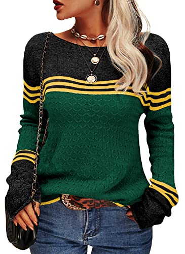 R&B | Damen Zwei-Farben Farbblock Pullover