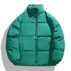 R&B | Puffer-Jacke Übergroße Passform Gepolstert Gesteppt Hoher Kragen Lässiger Look