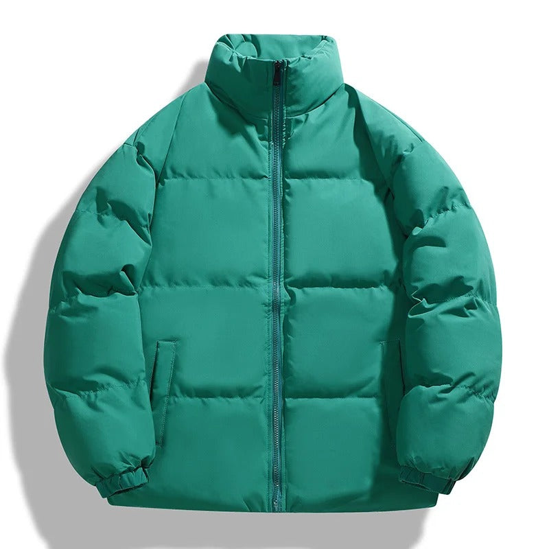 R&B | Puffer-Jacke Übergroße Passform Gepolstert Gesteppt Hoher Kragen Lässiger Look