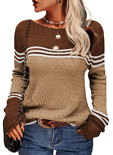 R&B | Damen Zwei-Farben Farbblock Pullover