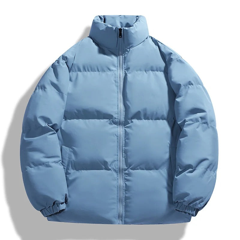 R&B | Puffer-Jacke Übergroße Passform Gepolstert Gesteppt Hoher Kragen Lässiger Look