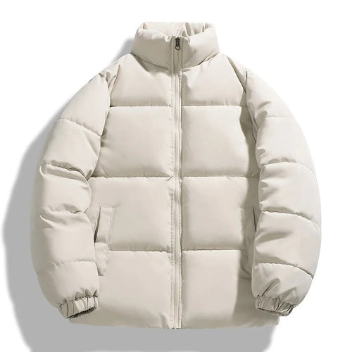 R&B | Puffer-Jacke Übergroße Passform Gepolstert Gesteppt Hoher Kragen Lässiger Look