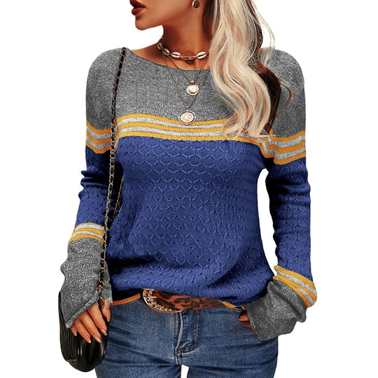 R&B | Damen Zwei-Farben Farbblock Pullover