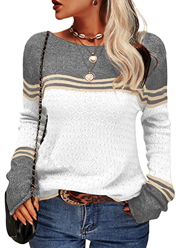 R&B | Damen Zwei-Farben Farbblock Pullover