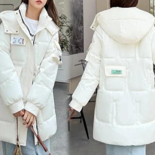 R&B | Winterparka - isolierte lange blaue Jacke mit praktischen Taschen
