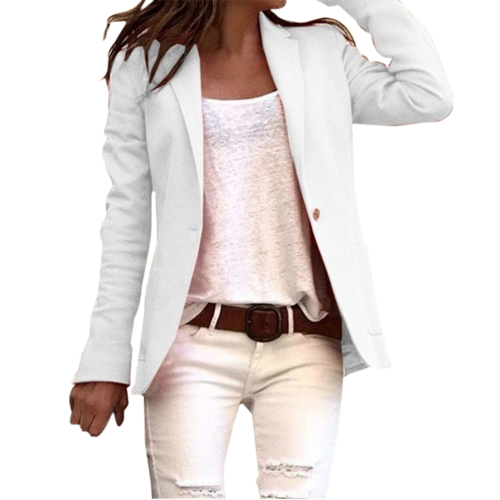 R&B Damen Blazer mit Revers und Ein-Knopf-Design