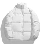 R&B | Puffer-Jacke Übergroße Passform Gepolstert Gesteppt Hoher Kragen Lässiger Look