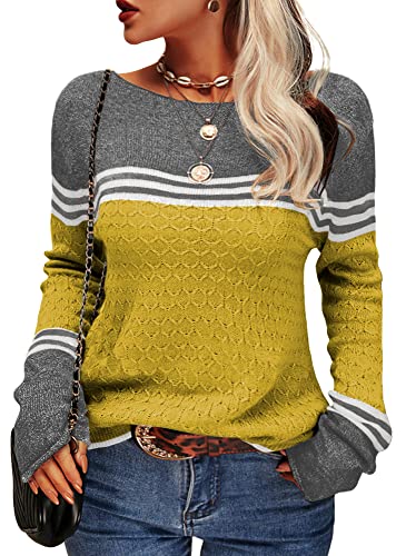 R&B | Damen Zwei-Farben Farbblock Pullover
