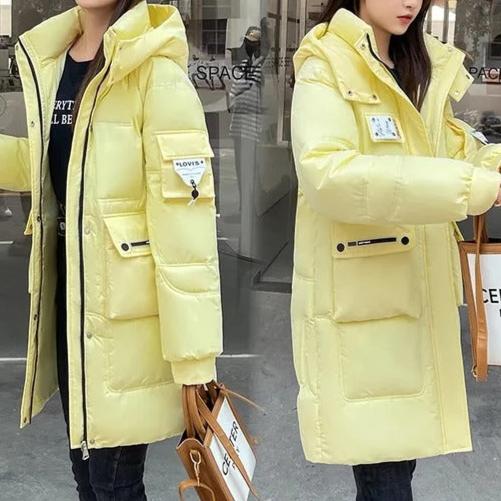 R&B | Winterparka - isolierte lange blaue Jacke mit praktischen Taschen