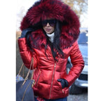 R&B | Damen Winterjacke mit Kapuze und Kunstfellfutter