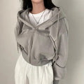 R&B | Damen Kurzkleid Weste mit Kapuze und Oversized Fit