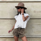 EB - Denim Leopard Shorts