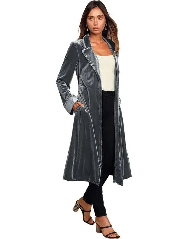 R&B | Samt Lange Blazer Damen Mantel