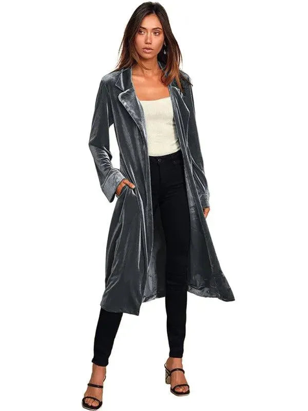 R&B | Samt Lange Blazer Damen Mantel