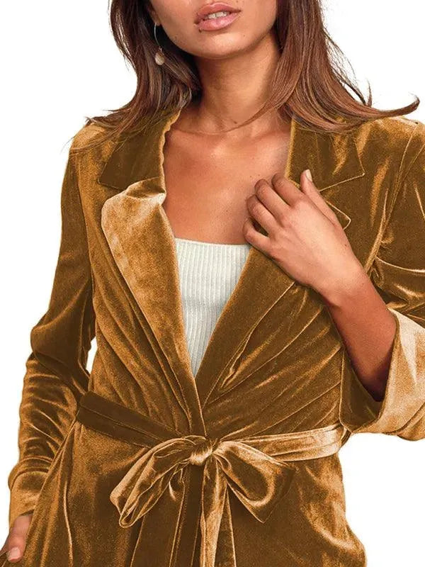 R&B | Samt Lange Blazer Damen Mantel
