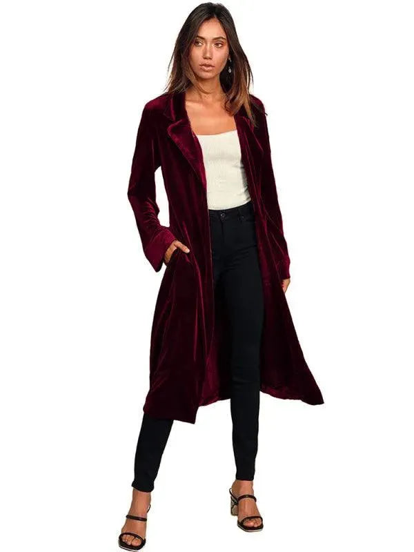 R&B | Samt Lange Blazer Damen Mantel