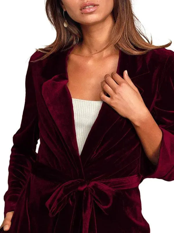 R&B | Samt Lange Blazer Damen Mantel
