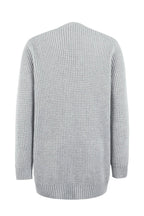 R&B | Cardigan Lange Offene Front Gestrickte Textur Weiche Gerippte Kanten mit Taschen
