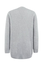 R&B | Cardigan Lange Offene Front Gestrickte Textur Weiche Gerippte Kanten mit Taschen