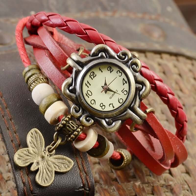 R&B – Damen-Accessoire-Uhr mit Vintage-Blumenarmband