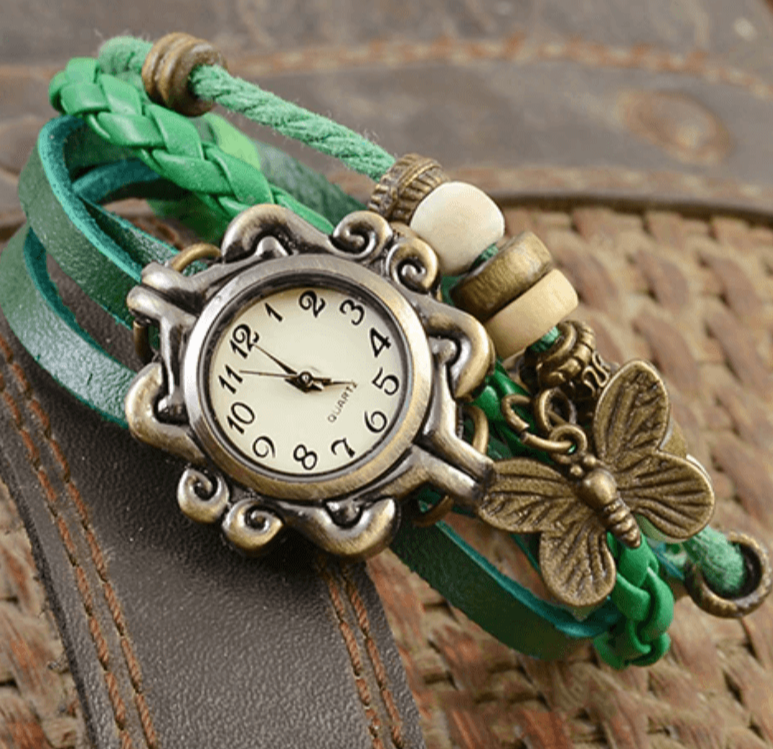 R&B – Damen-Accessoire-Uhr mit Vintage-Blumenarmband