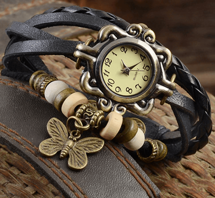 R&B – Damen-Accessoire-Uhr mit Vintage-Blumenarmband