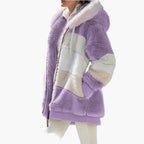 R&B | Winter Kapuzenjacke Im Streifen-Design - Modische Freizeitjacke für Kalte Tage