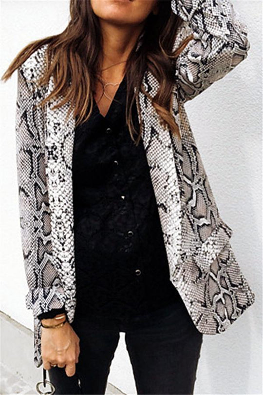 R&B | Tiermuster Strickjacke
