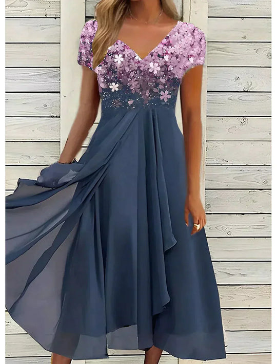 R&B | Elegantes Midi Kleid mit Blumen-Spitze