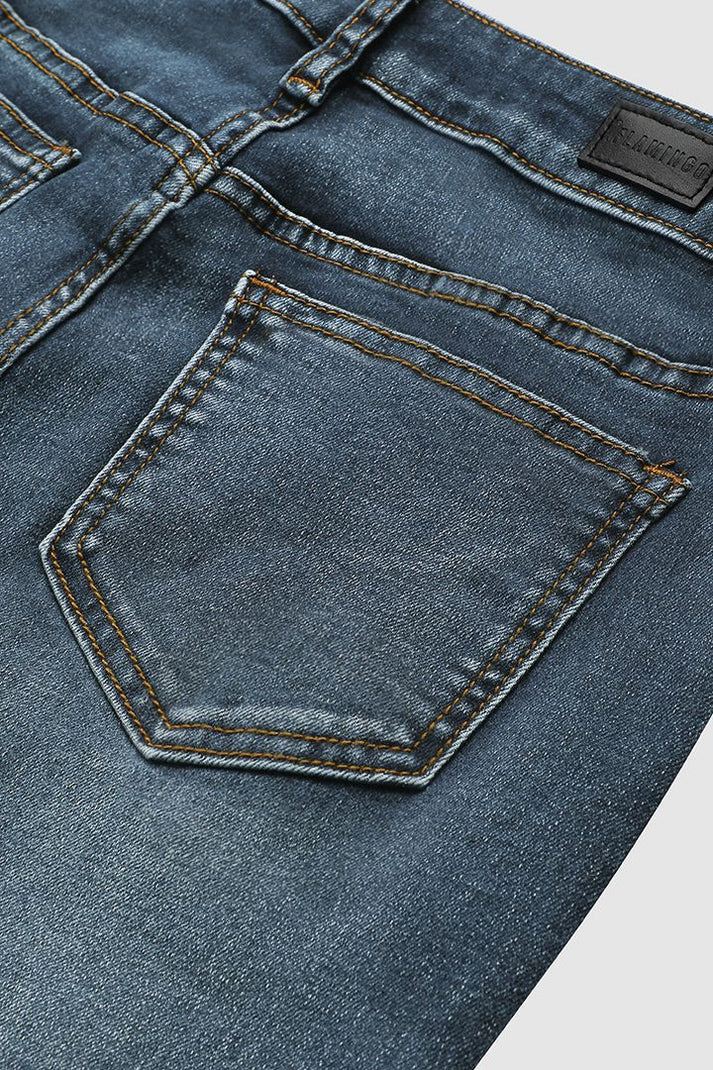 R&B | Mittel Taille Flamingo Bestickte Jeans