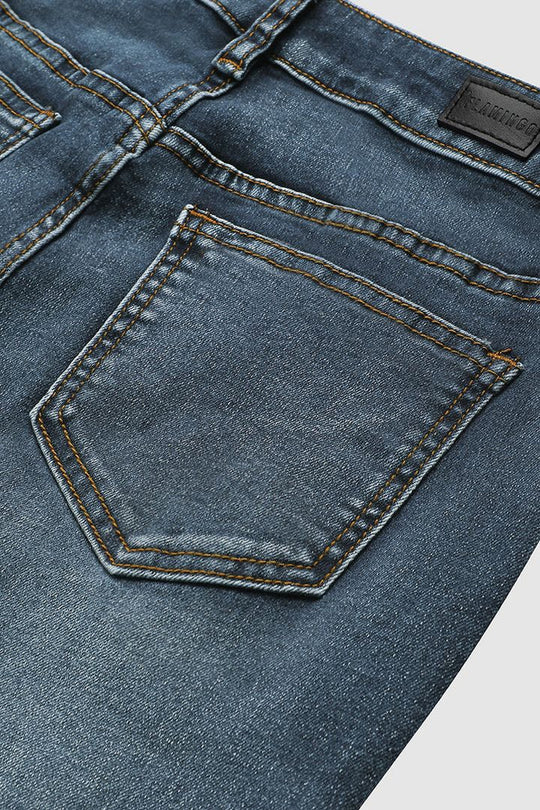 R&B | Mittel Taille Flamingo Bestickte Jeans