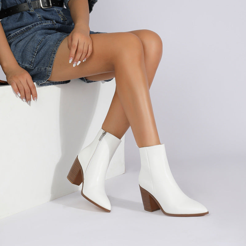 R&B | Spitz Zulaufende Blockabsatz Stiefeletten