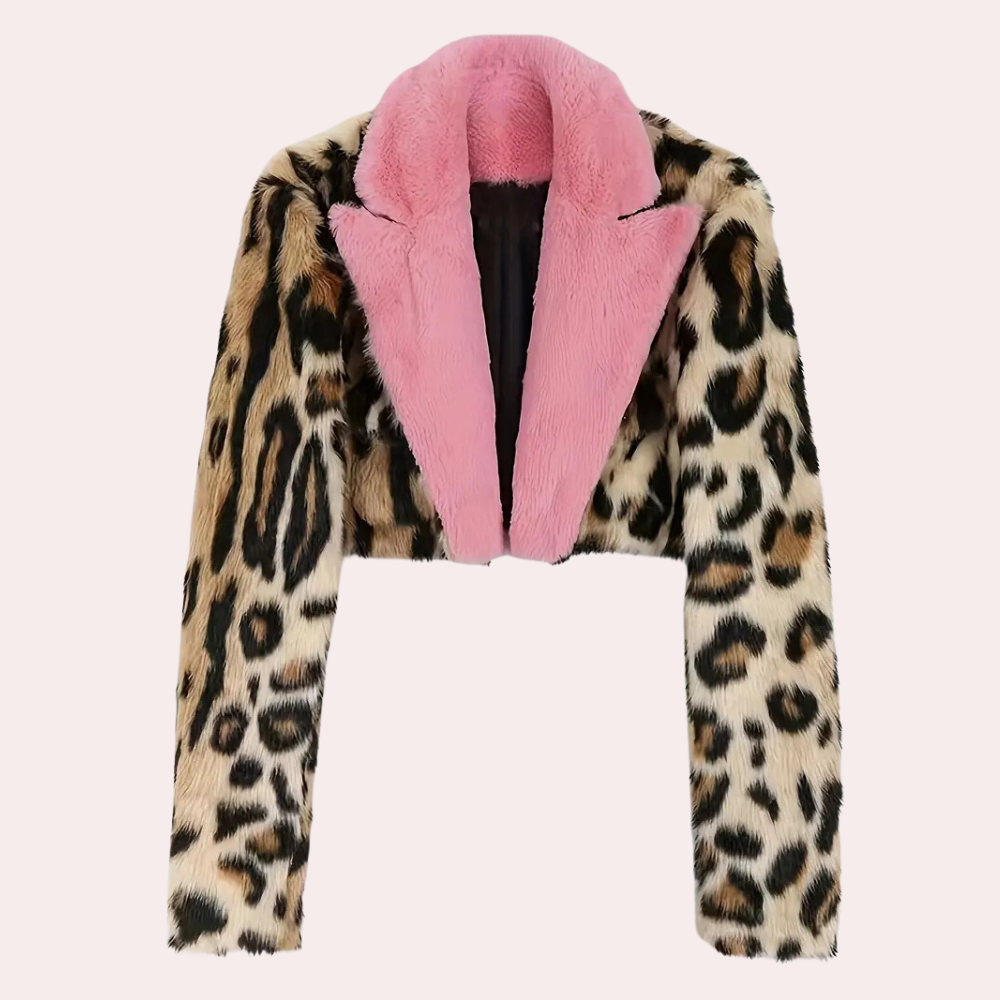 R&B | Winter Pelzmantel mit Leopardenmuster für Damen