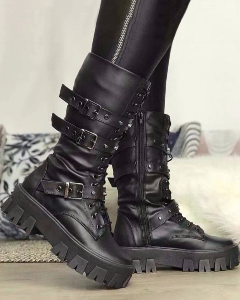 R&B | Stiefel Mit Reißverschluss Und Schnallen