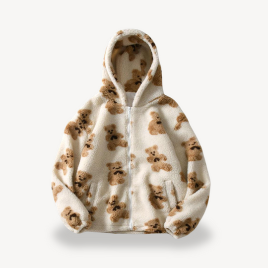 R&B | Teddy Bear Muster Kapuzenjacke für Frauen