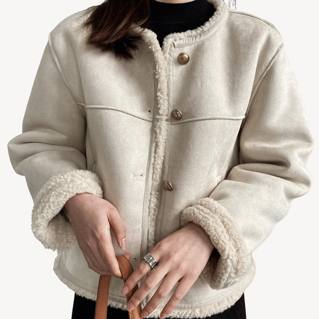 R&B | Damen Kunstpelzbesatz Fleecegefütterte Jacke