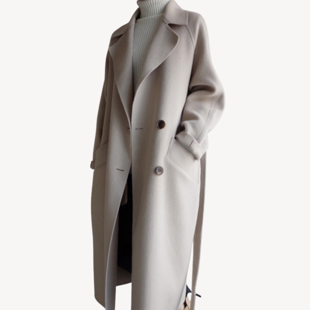 R&B | Damen Wollmischung Doppelreiher Mantel
