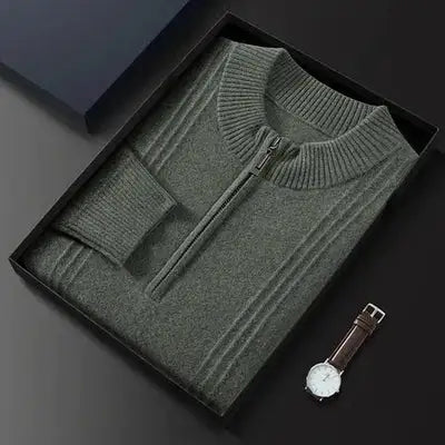 R&B | Wärmer lässiger Herren-Pullover mit Halb-Zip
