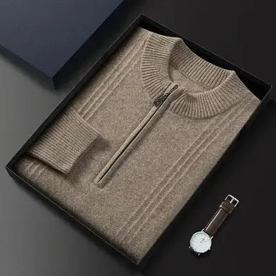 R&B | Wärmer lässiger Herren-Pullover mit Halb-Zip