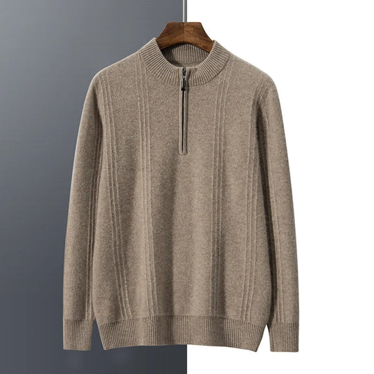R&B | Wärmer lässiger Herren-Pullover mit Halb-Zip