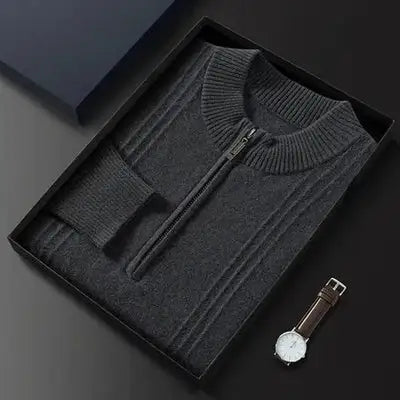 R&B | Wärmer lässiger Herren-Pullover mit Halb-Zip