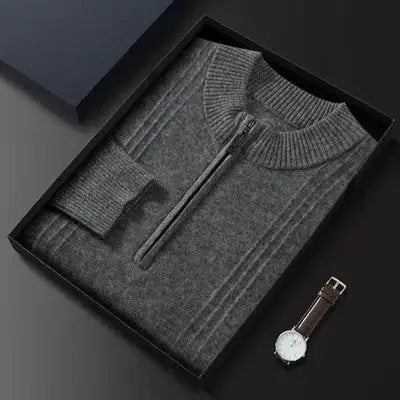 R&B | Wärmer lässiger Herren-Pullover mit Halb-Zip