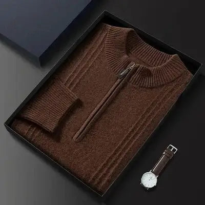 R&B | Wärmer lässiger Herren-Pullover mit Halb-Zip